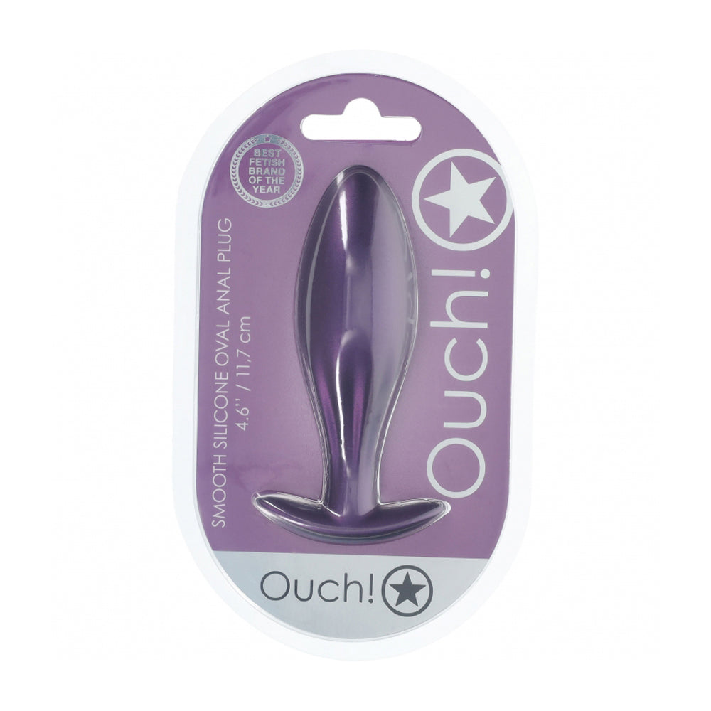 Ouch! Oval Anal Plug Silicone Metallic