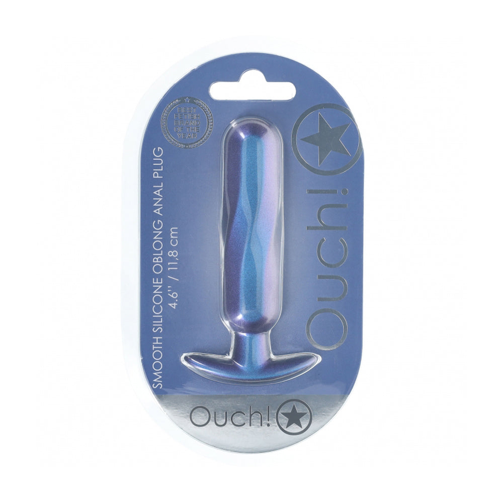 Ouch! Oblong Anal Plug Silicone Metallic