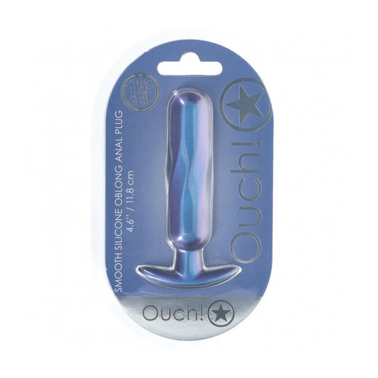 Ouch! Oblong Anal Plug Silicone Metallic