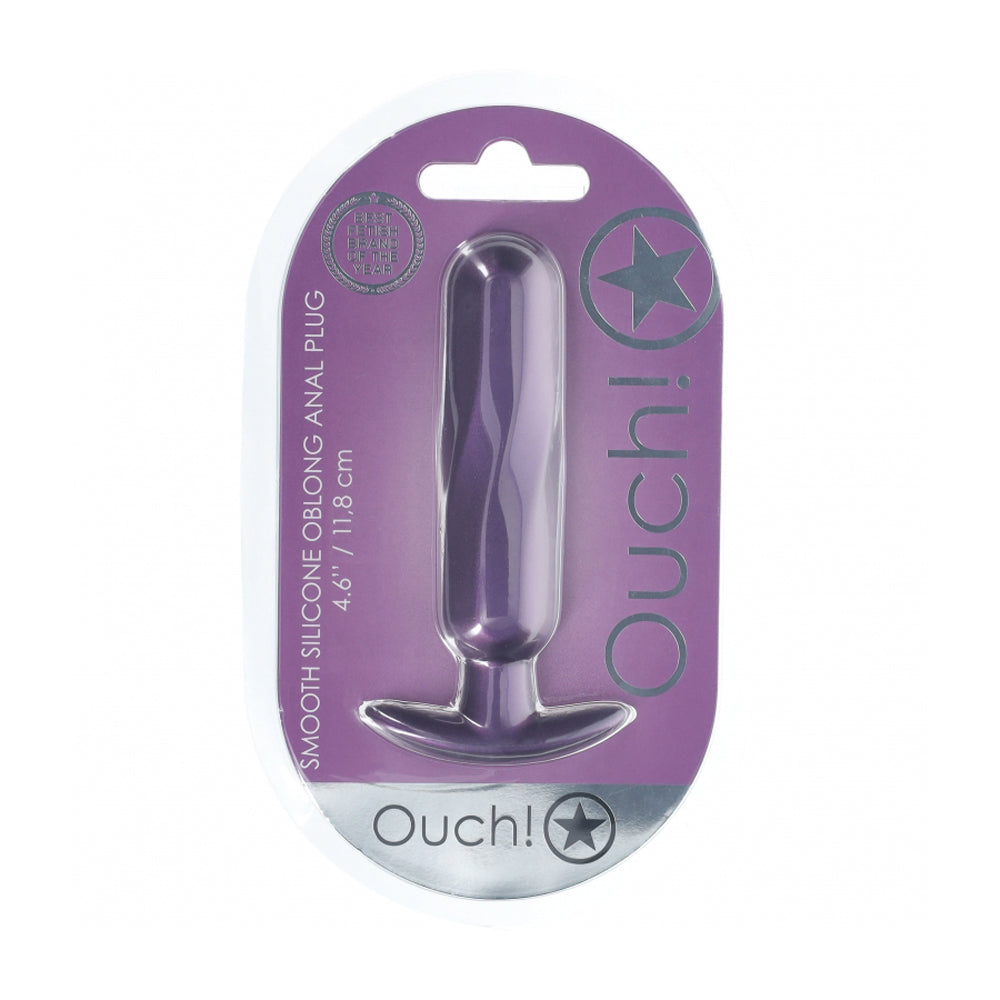 Ouch! Oblong Anal Plug Silicone Metallic
