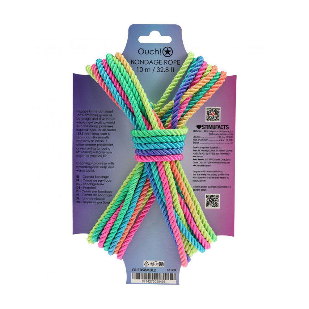 Ouch! Bondage Rope 10M Nylon Bright