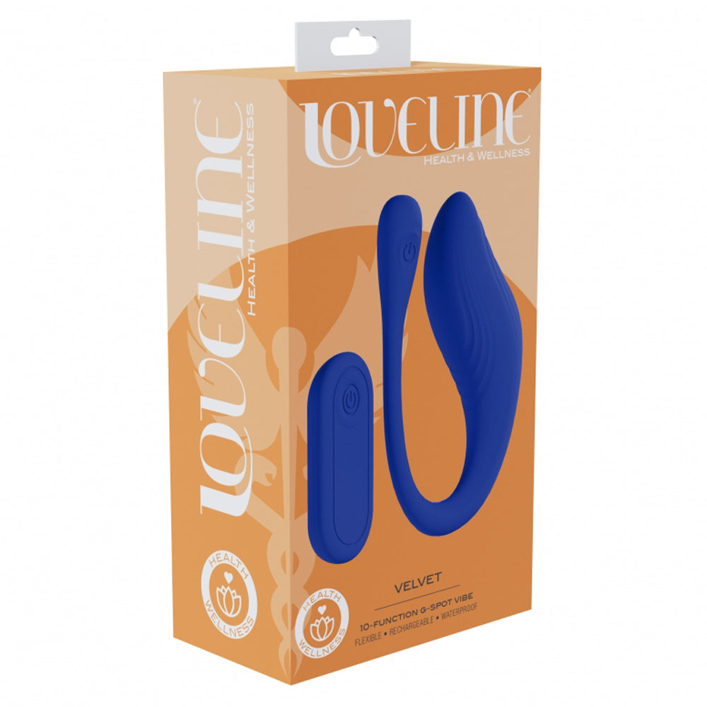 Loveline Velvet G-Spot Vibe W/ Remote Blue