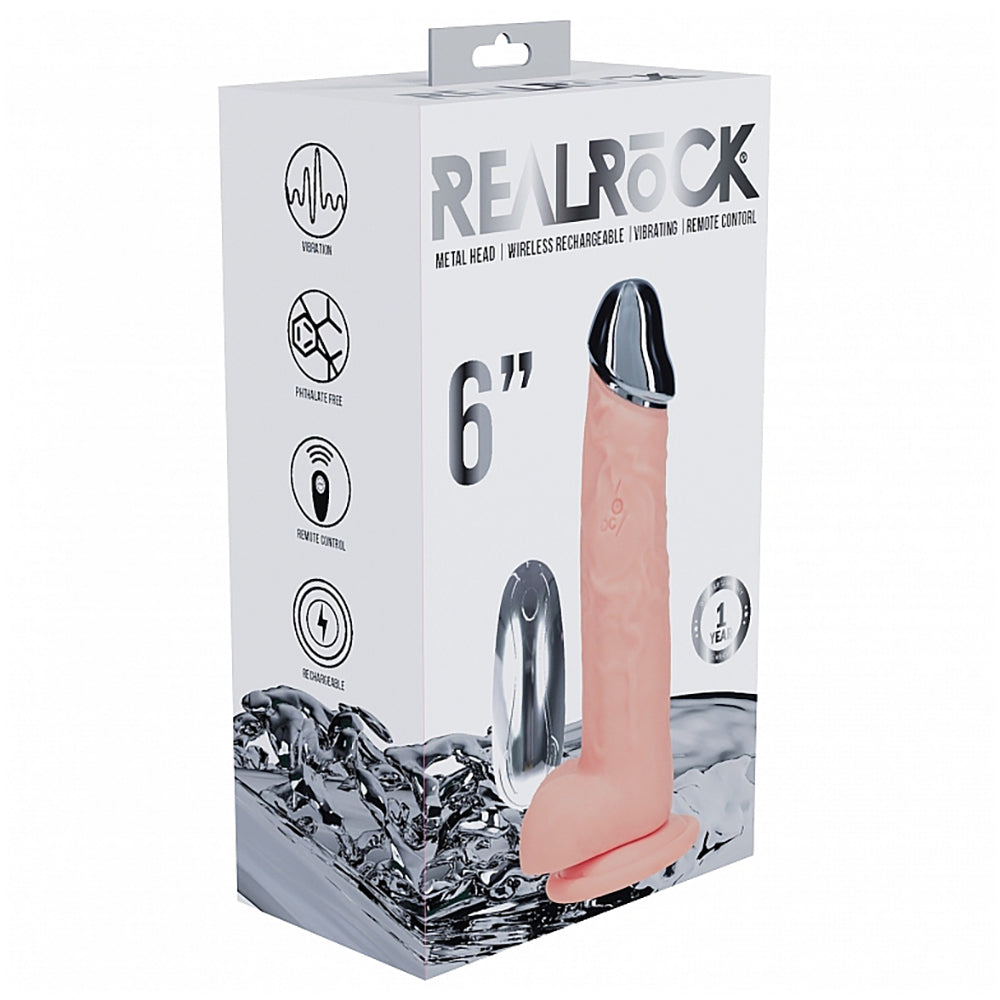 Realrock Metalhead Vibrating Regular Straight Dildo With Balls Flesh