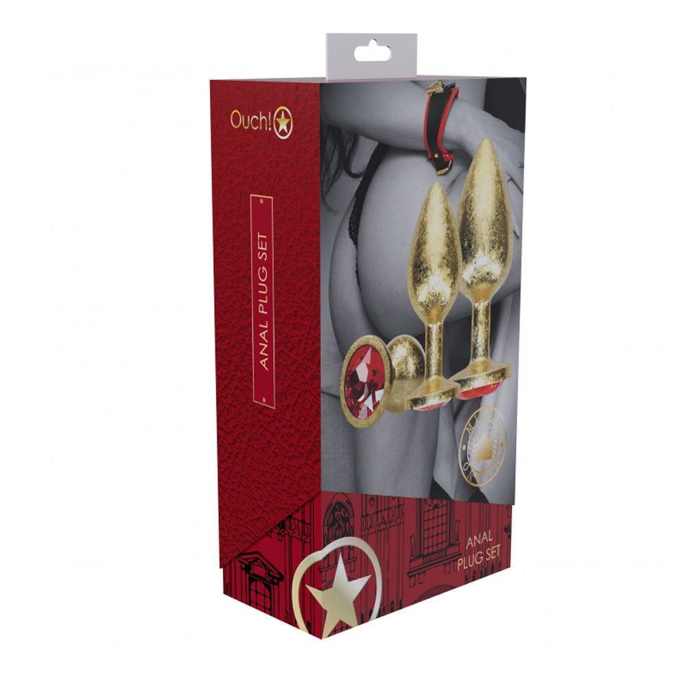 Ouch! Milan Collection Metal Anal Plug Set Gold
