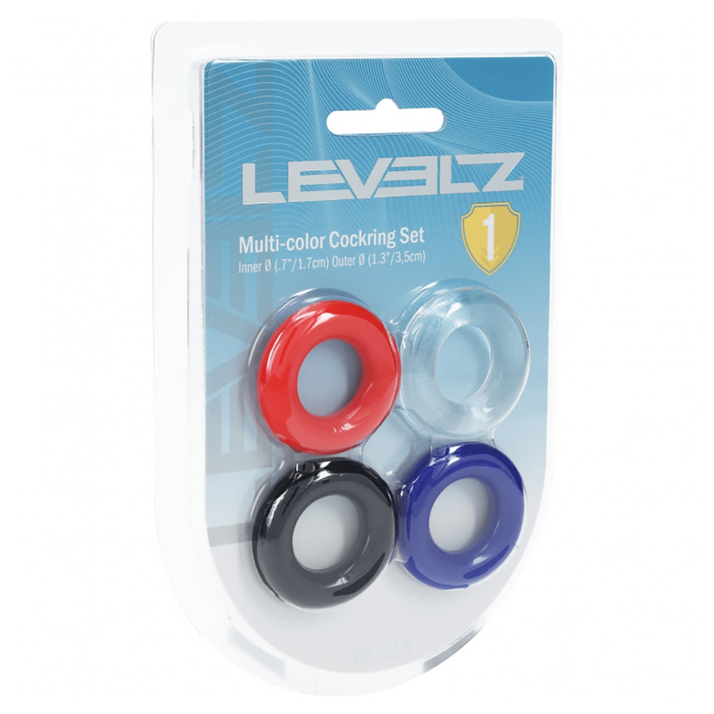 Levelz Multi-Color Cock Ring Set 4 Colors