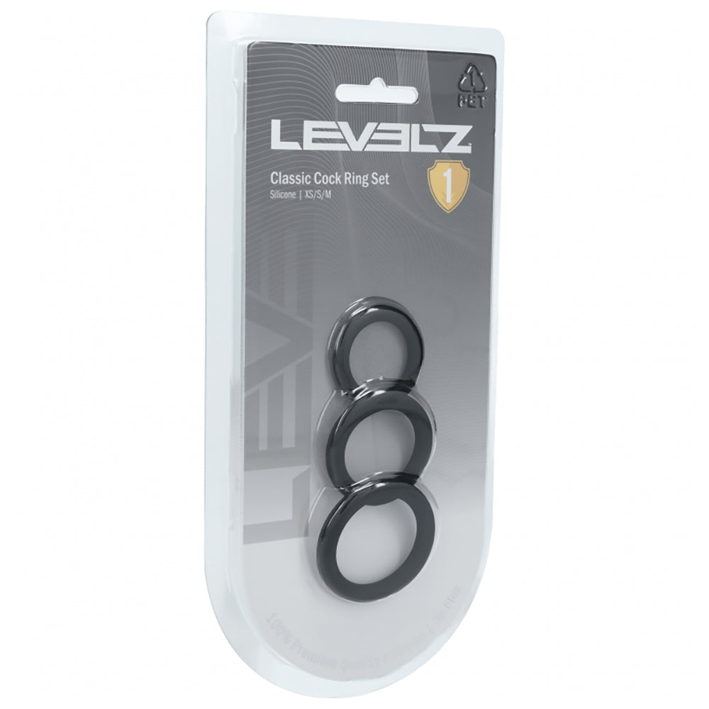 Levelz Classic Silicone Cock Ring Set XS/S/M