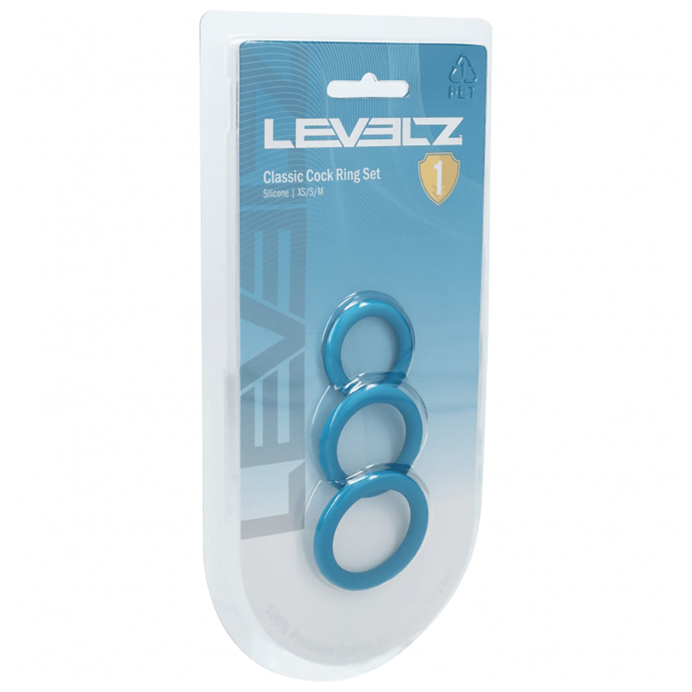 Levelz Classic Silicone Cock Ring Set XS/S/M