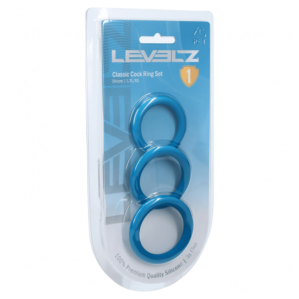 Levelz Classic Silicone Cock Ring Set L/XL/XXL
