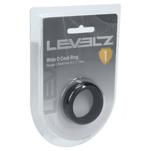 Levelz Wide O Silicone Cock Ring S 30mm Black