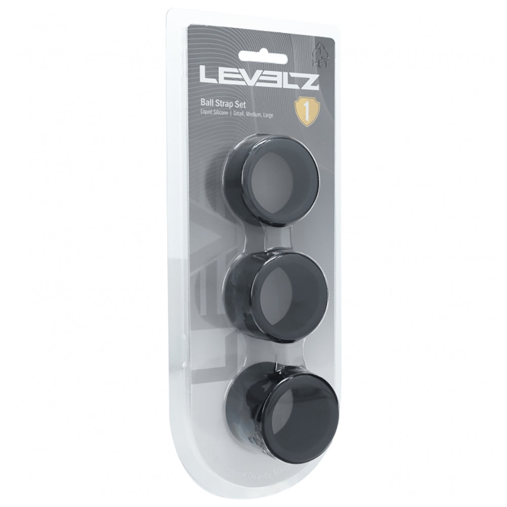 Levelz Liquid Silicone Ball Strap Set S/M/L 34mm Black