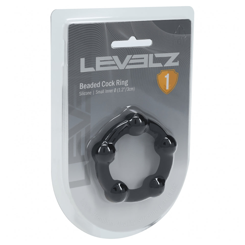 Levelz Beaded Silicone Cock Ring S 30mm Black