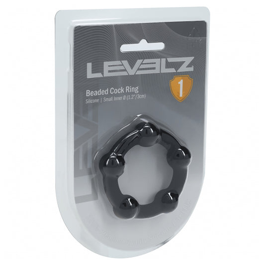 Levelz Beaded Silicone Cock Ring S 30mm Black