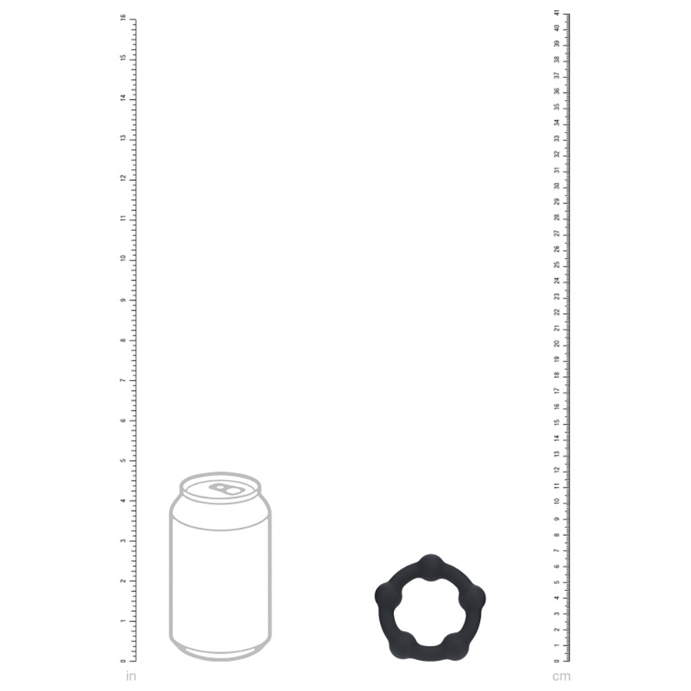 Levelz Beaded Silicone Cock Ring M 35mm Black