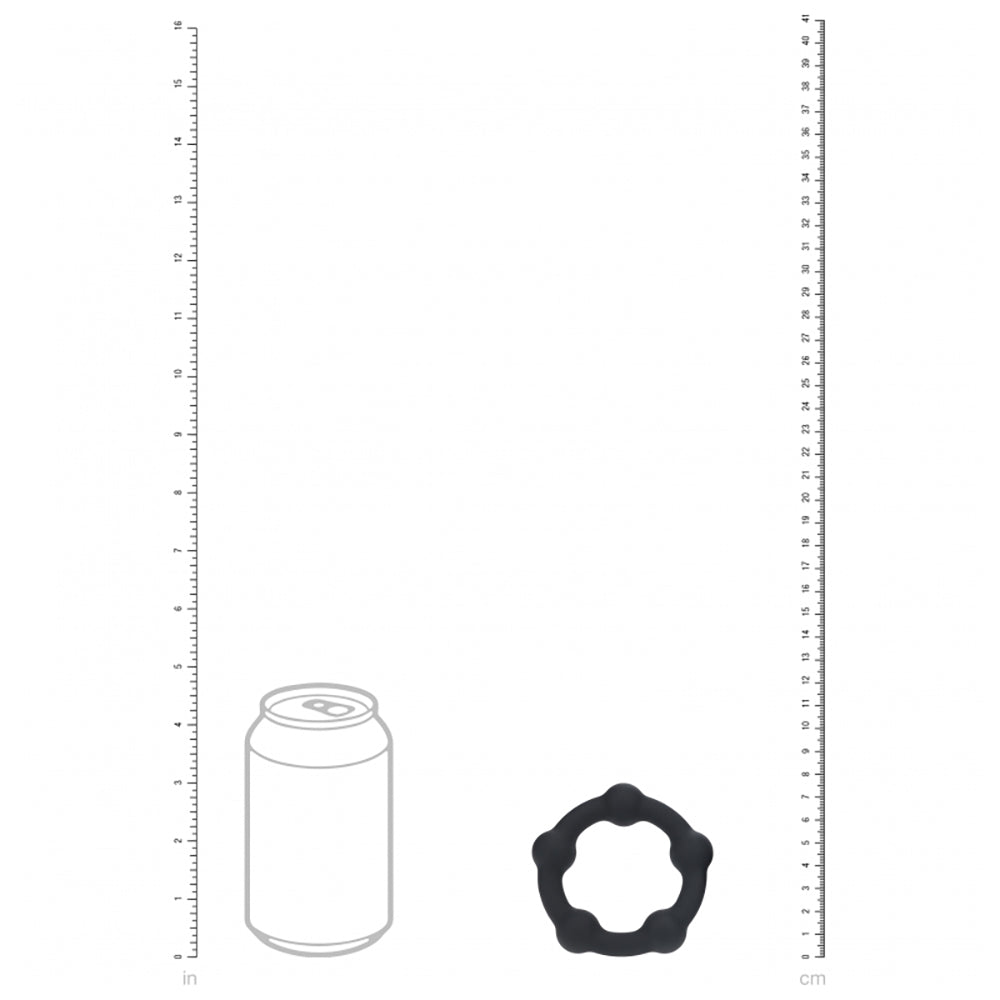 Levelz Beaded Silicone Cock Ring L 45mm Black