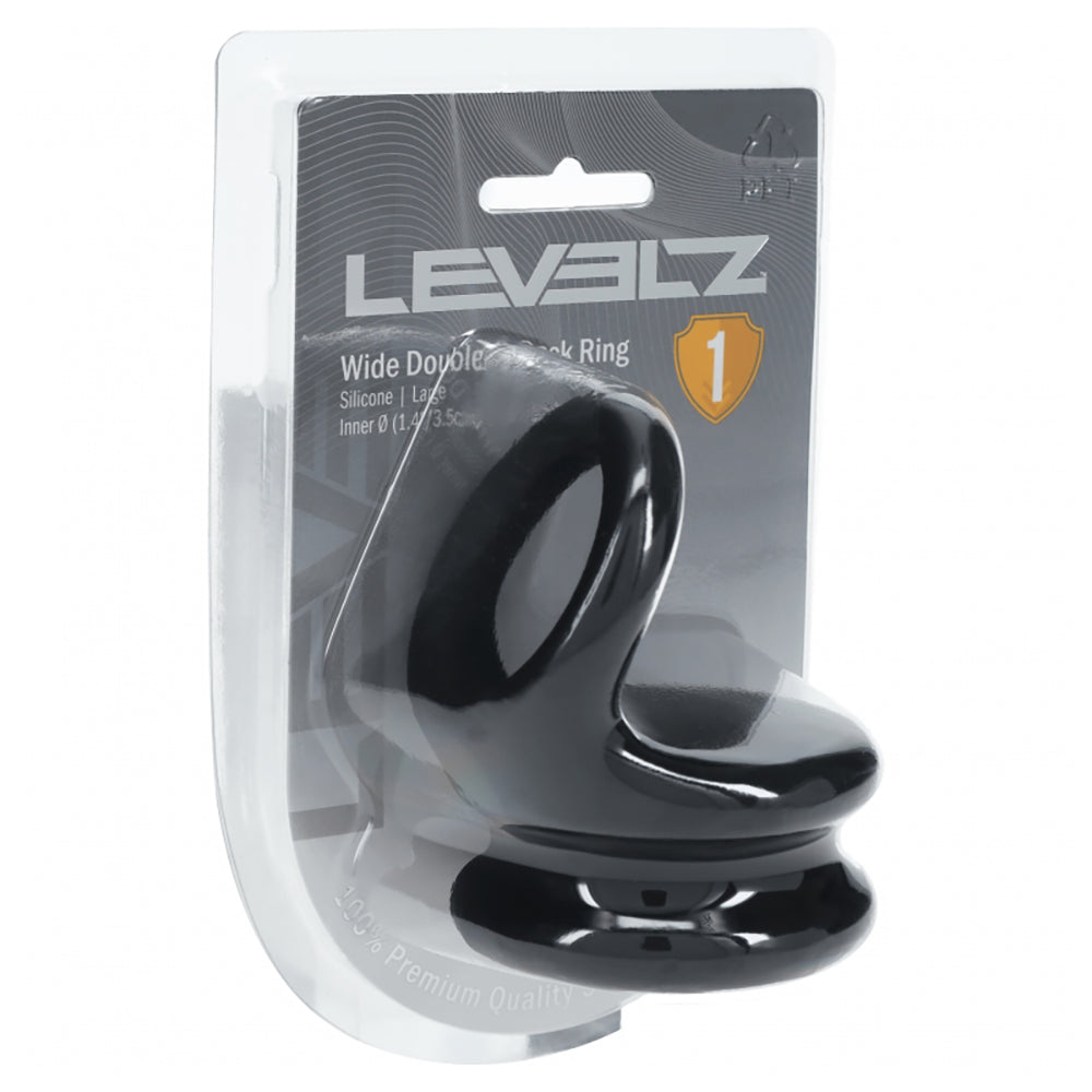 Levelz Wide Double O Silicone Cock Ring L Black