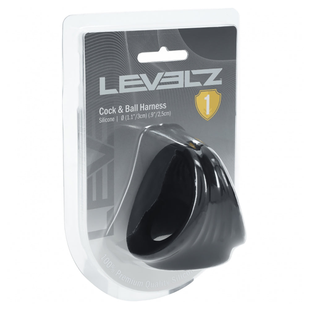 Levelz Silicone Cock & Ball Harness Black