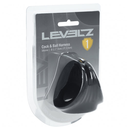 Levelz Silicone Cock & Ball Harness Black