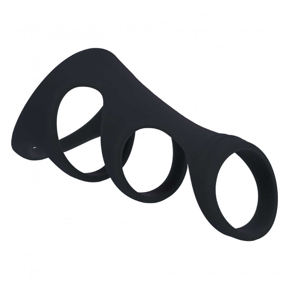 Levelz 3 Loop Silicone Cock Ring Black