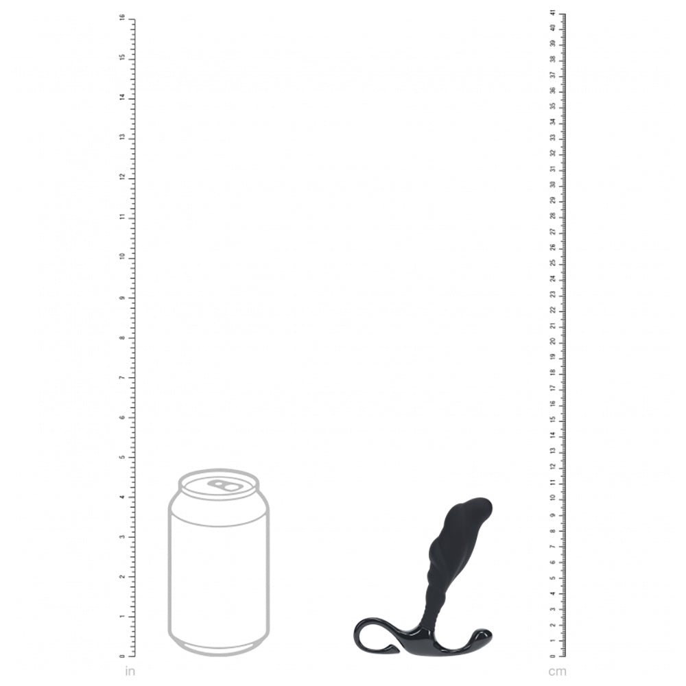 Levelz Rippled With Hard Loop Silicone Prostate Massager S Black