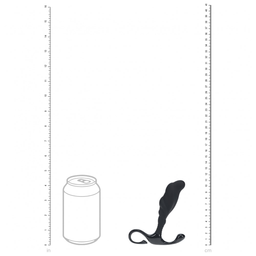 Levelz Rippled With Hard Loop Silicone Prostate Massager M Black