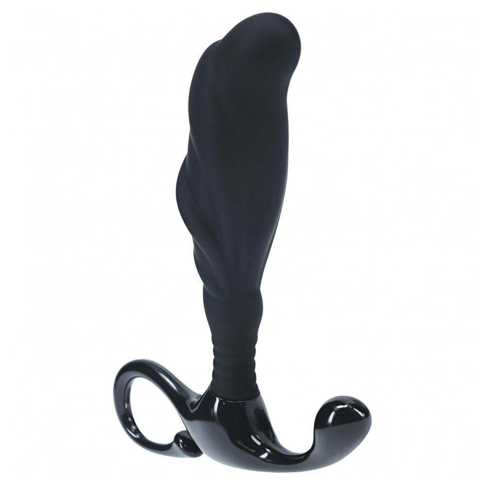 Levelz Rippled With Hard Loop Silicone Prostate Massager L Black