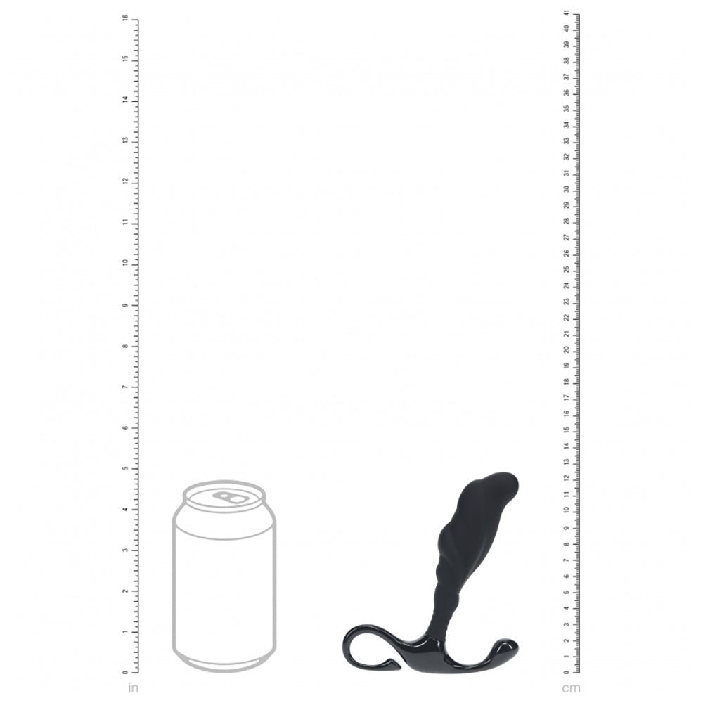 Levelz Rippled With Hard Loop Silicone Prostate Massager L Black