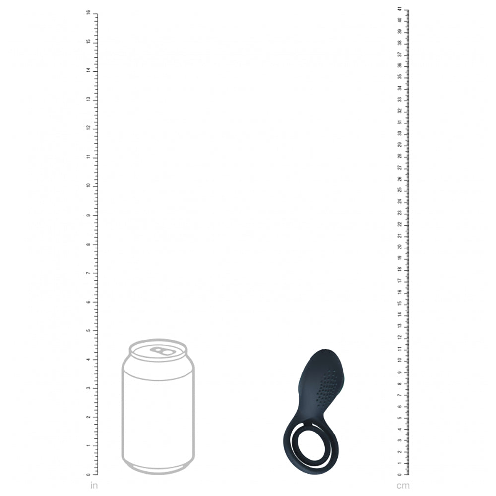 Levelz Vibrating Cock And Ball Ring With Winged Stimulator Black