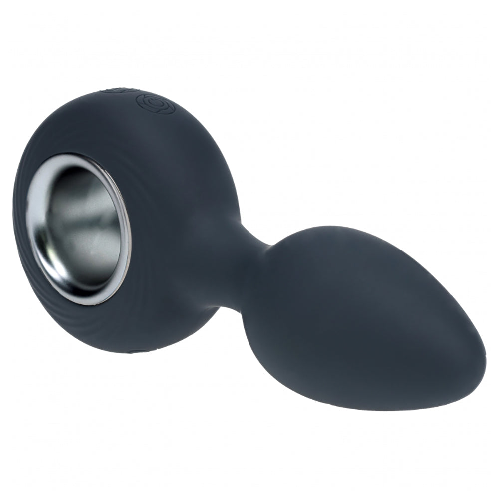 Levelz Vibrating Silicone Anal Plug With Loop Black