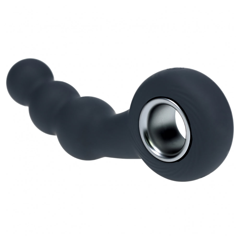 Levelz Vibrating Beaded Silicone Prostate Massager With Loop Black