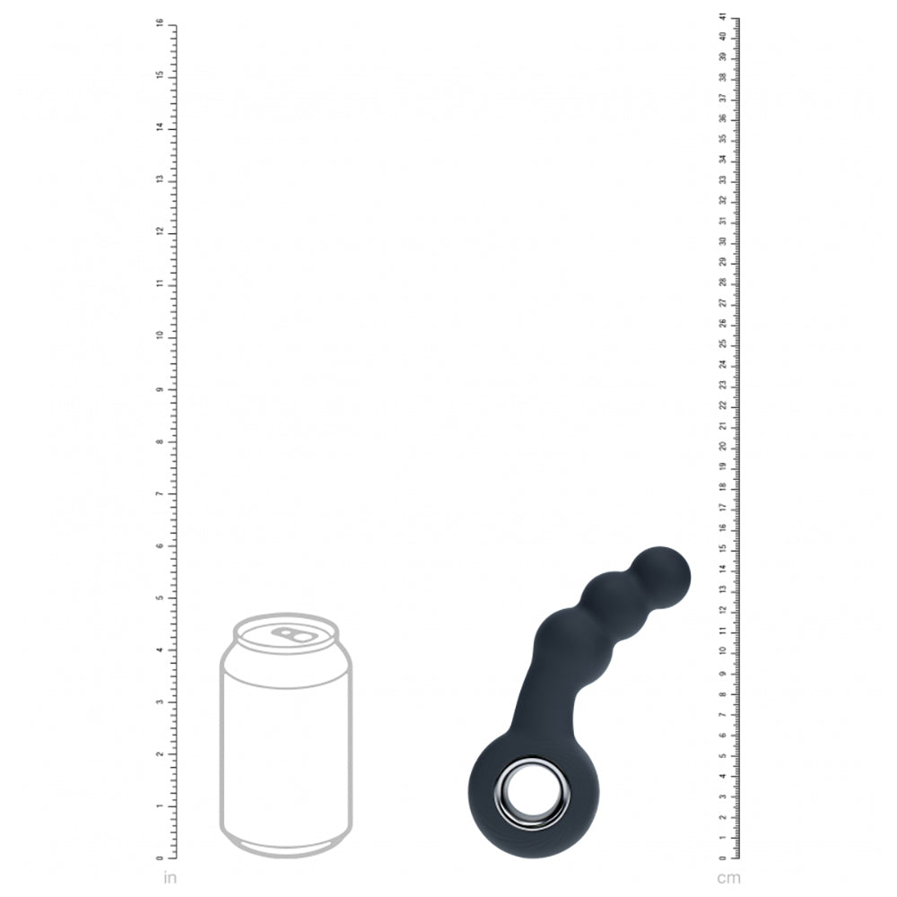 Levelz Vibrating Beaded Silicone Prostate Massager With Loop Black
