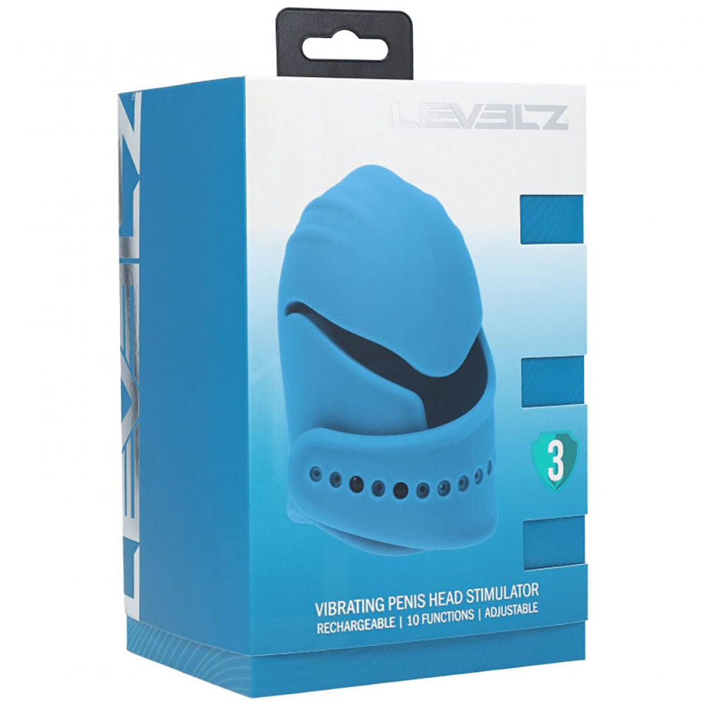 Levelz Adjustable Vibrating Silicone Penis Head Stimulator Teal