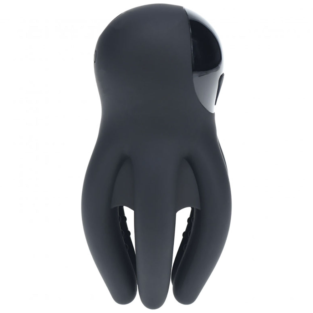 Levelz Digital Vibrating Silicone Penis Head Stimulator With Tentacles Black