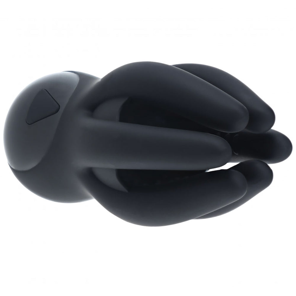 Levelz Digital Vibrating Silicone Penis Head Stimulator With Tentacles Black