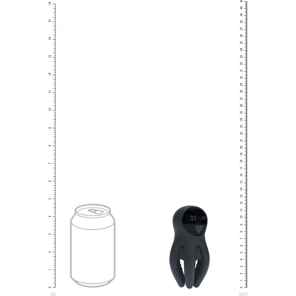 Levelz Digital Vibrating Silicone Penis Head Stimulator With Tentacles Black