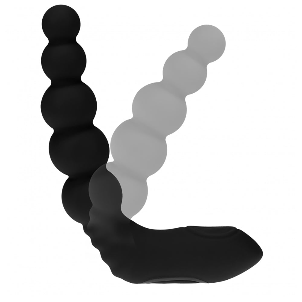 Levelz Vibrating Heating Bendable Tapping Beaded Silicone Prostate Stimulator Black