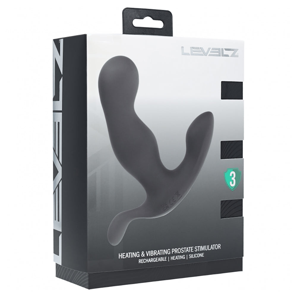Levelz Heating & Vibrating Silicone Prostate Stimulator Black