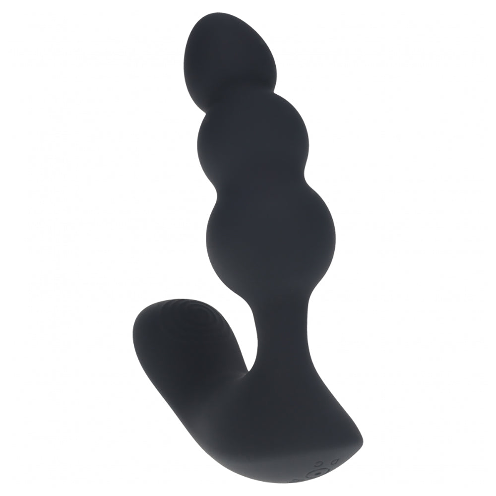 Levelz Dual Motor Remote Control Beaded Vibrating Liquid Silicone Prostate Stimulator Black