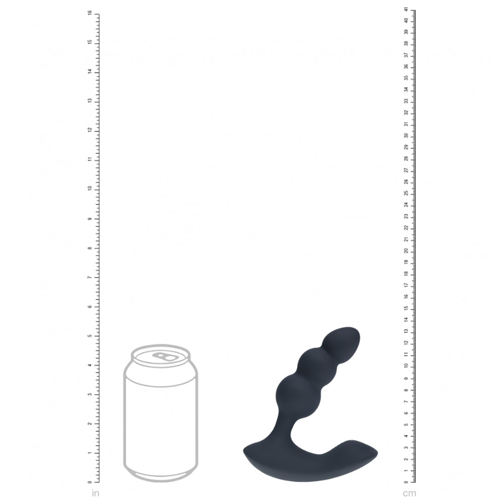 Levelz Dual Motor Remote Control Beaded Vibrating Liquid Silicone Prostate Stimulator Black