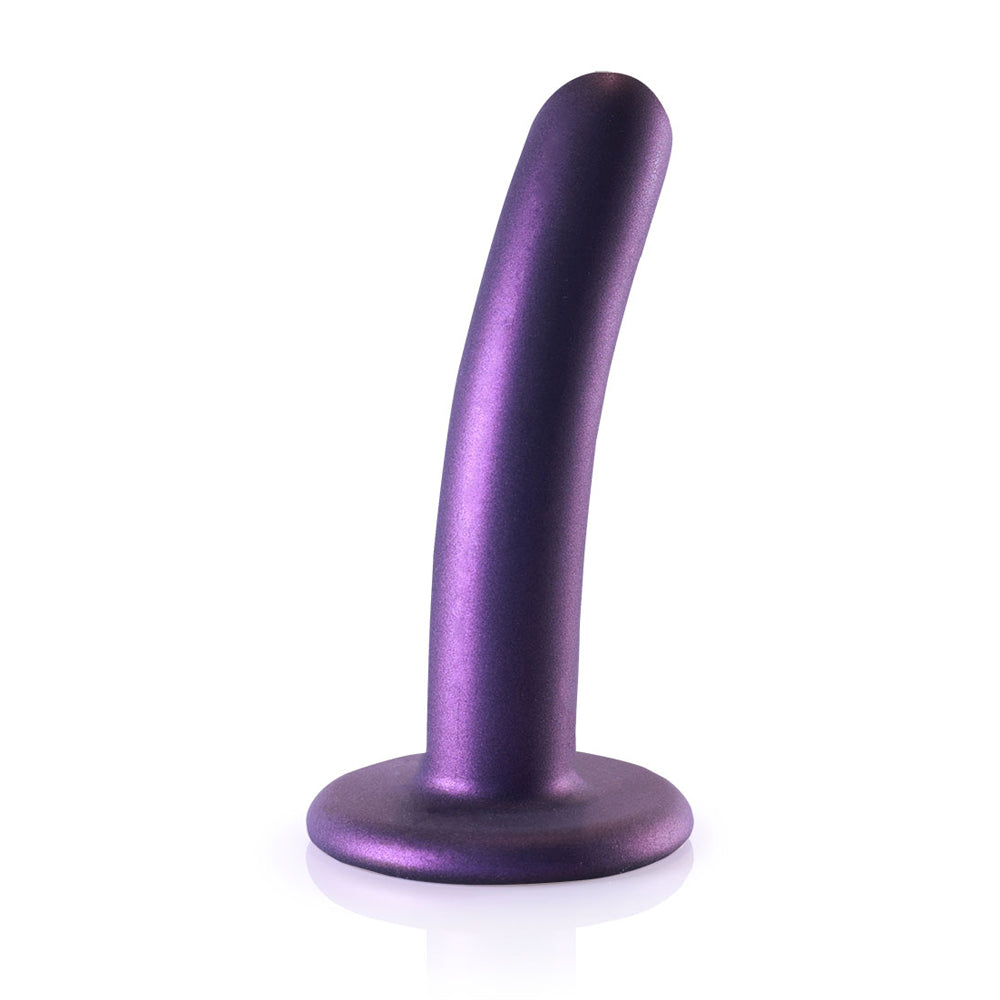 Smooth Silicone G-Spot Dildo 5" Metallic Purple