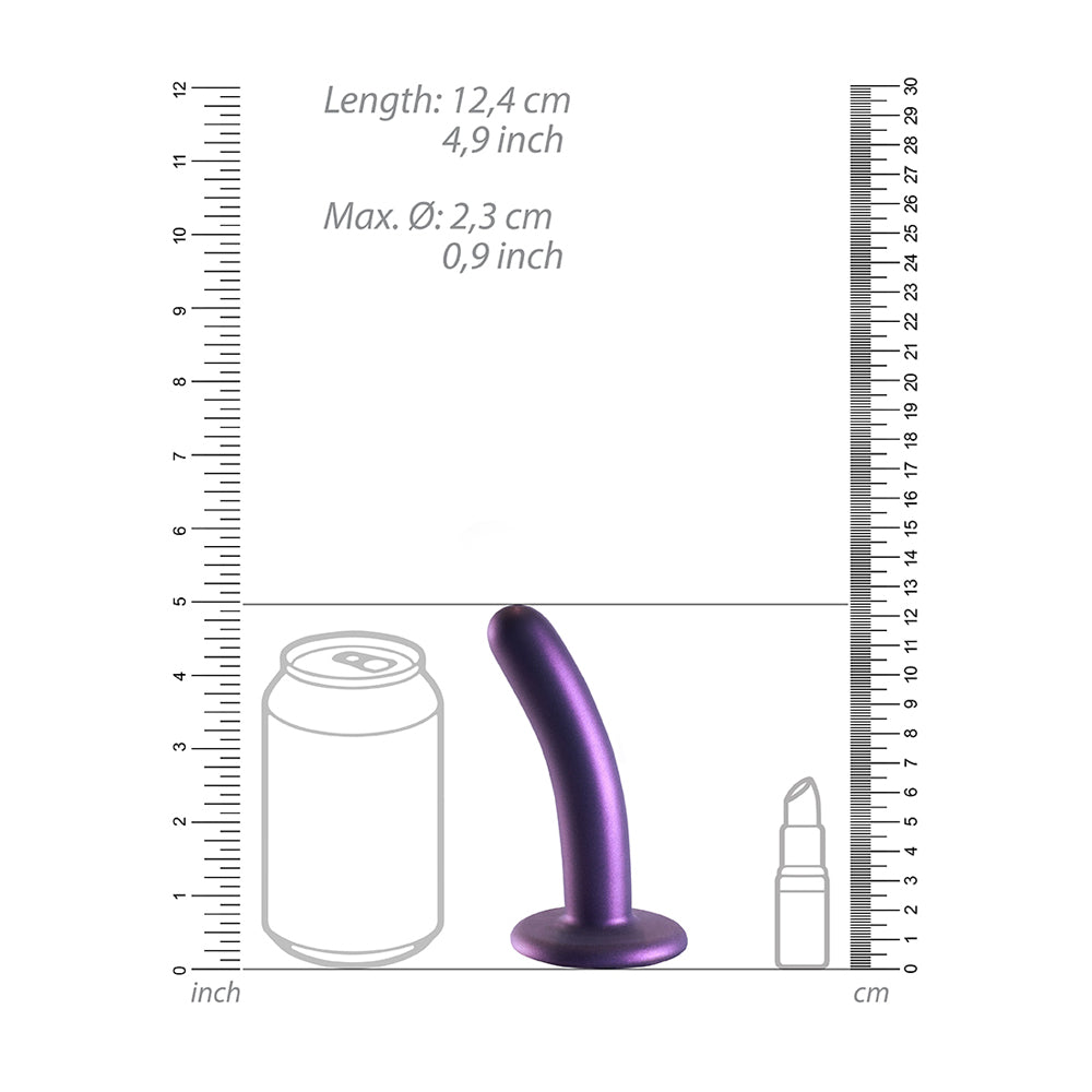 Smooth Silicone G-Spot Dildo 5" Metallic Purple