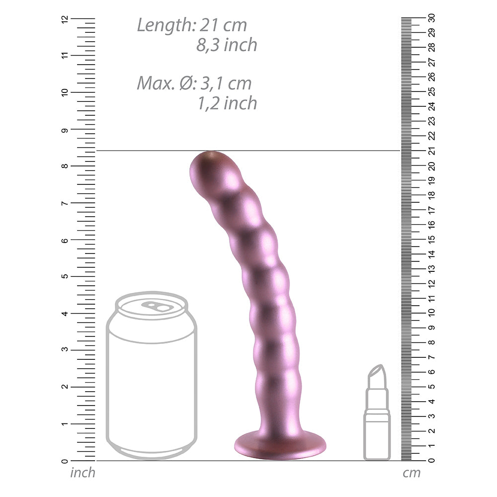 Ouch! Beaded G-Spot Dildo 8" Rose Gold