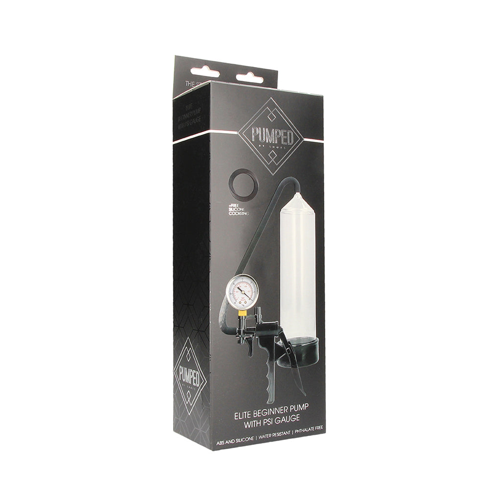 Pumped Elite Beginner Pump With Psi Gauge Transparent