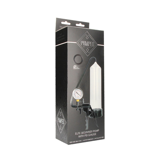 Pumped Elite Beginner Pump With Psi Gauge Transparent
