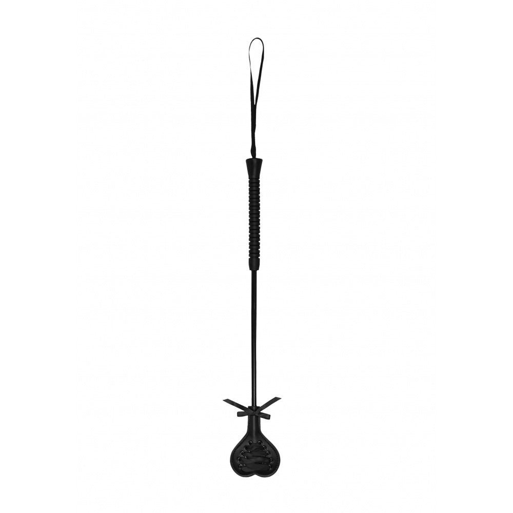Ouch! Crop Black Heart With Black Lace Large