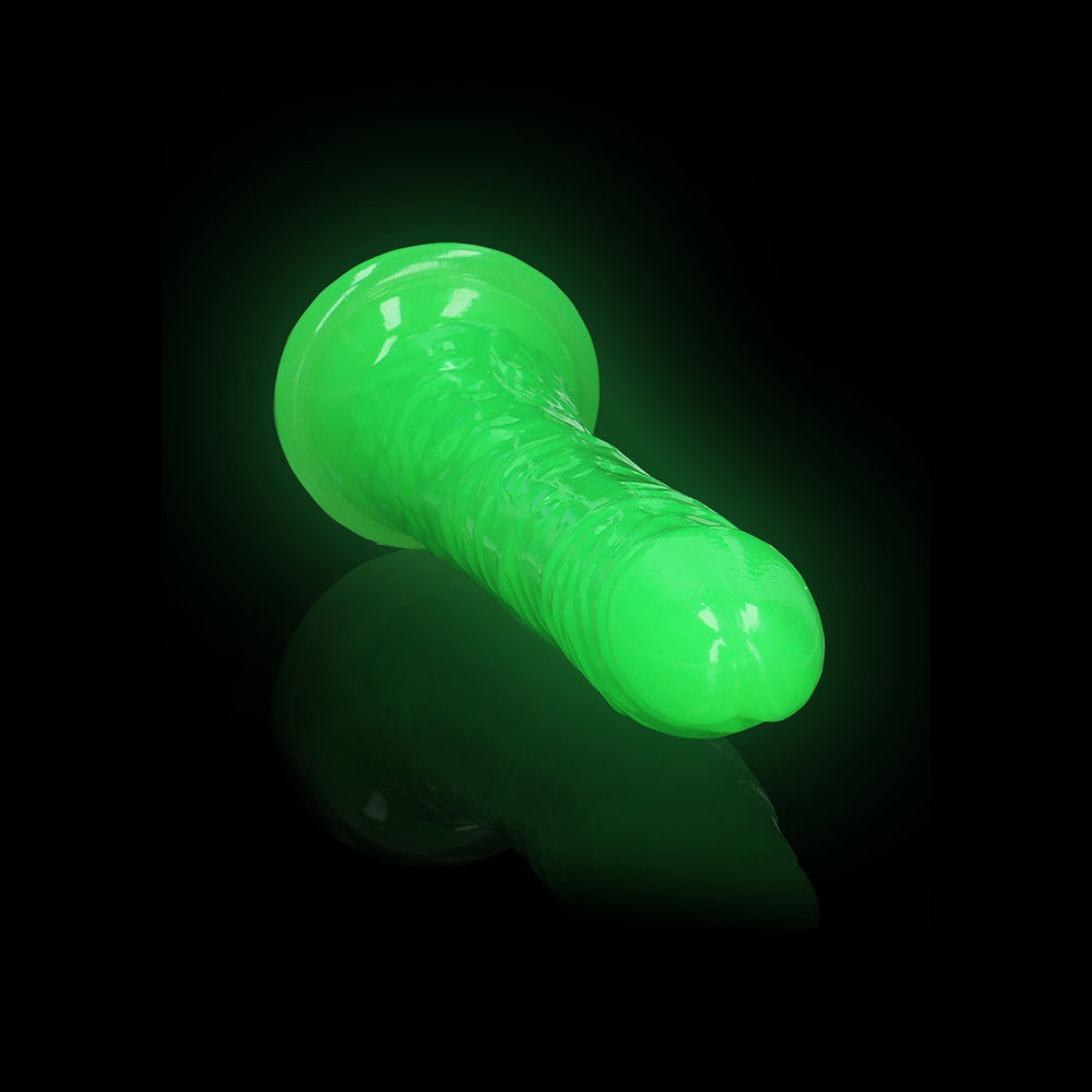 Realrock Glow In The Dark Slim Dildo 8''  Neon Green