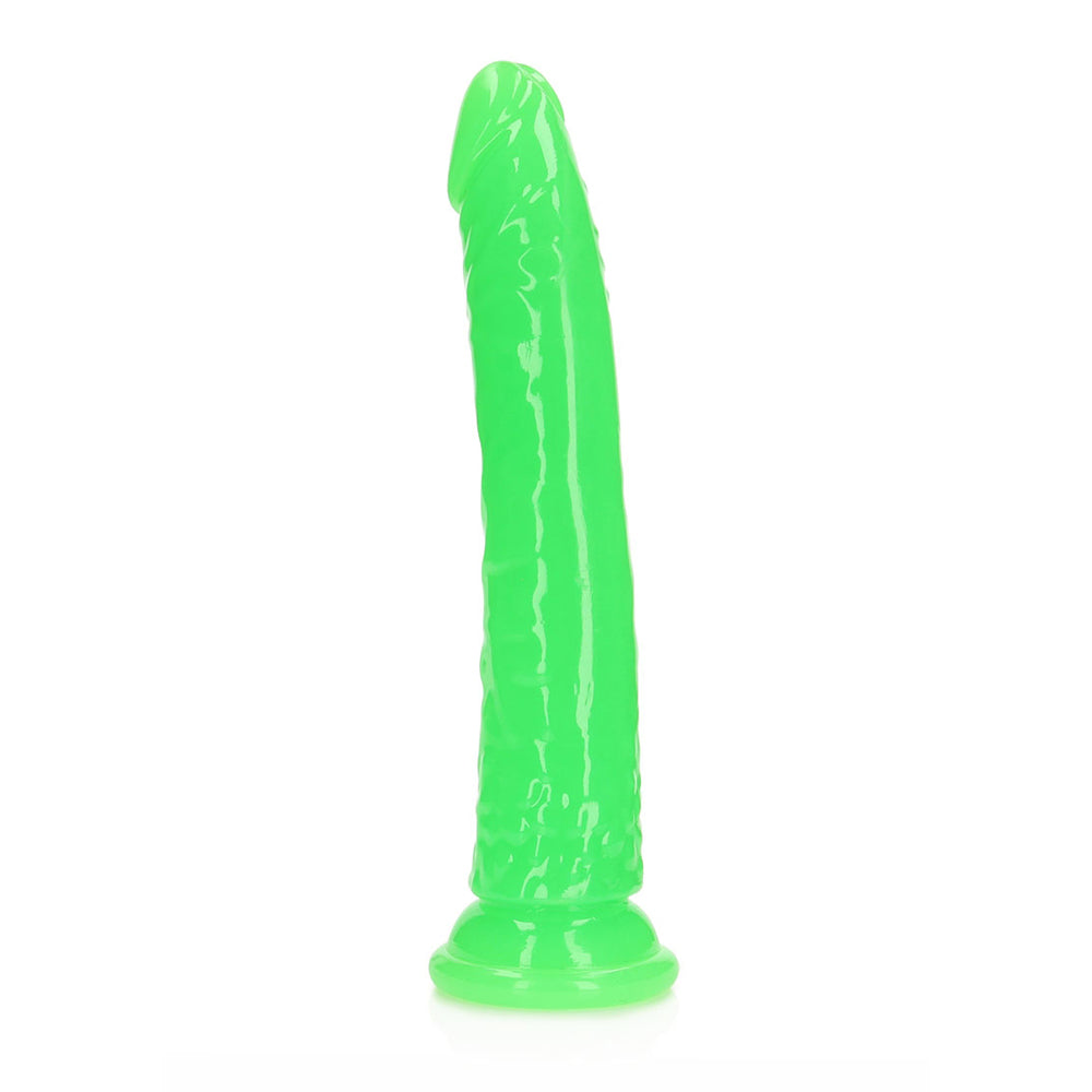 Realrock Glow In The Dark Slim Dildo 10'' Neon Green