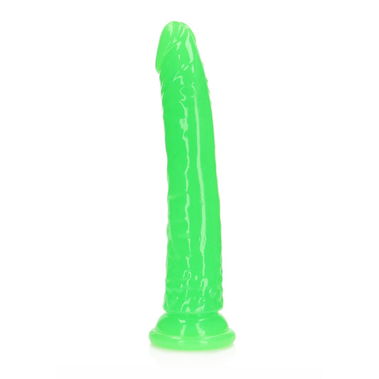 Realrock Glow In The Dark Slim Dildo 10'' Neon Green