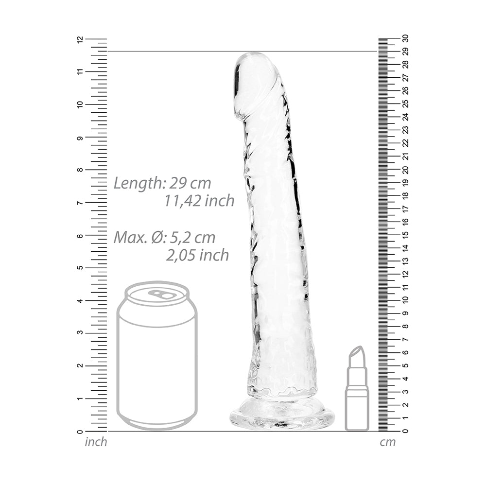 Realrock Crystal Clear Slim Dildo 10'' Transparent