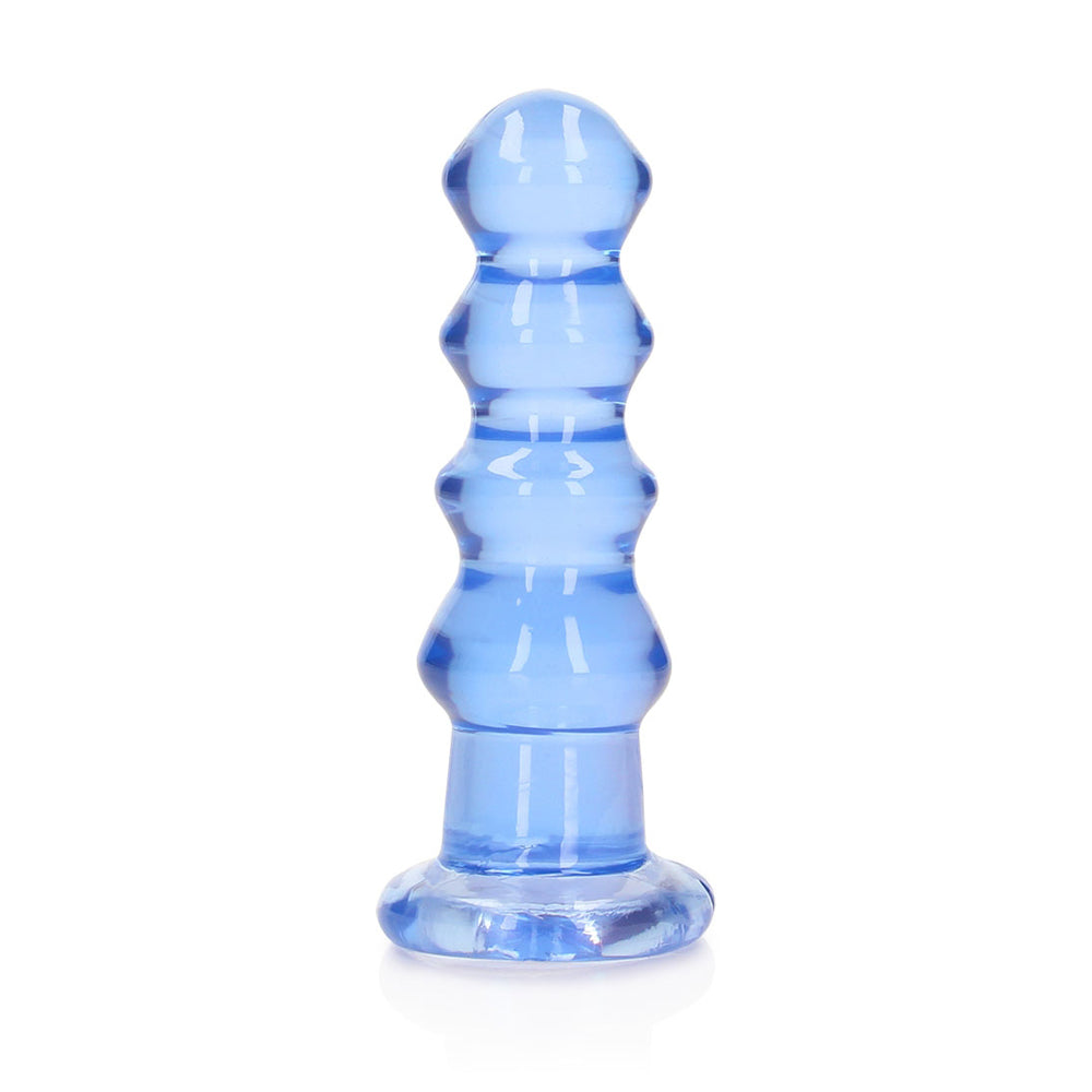 Realrock Crystal Clear Curvy Dildo Or Butt Plug 5.5'' Blue