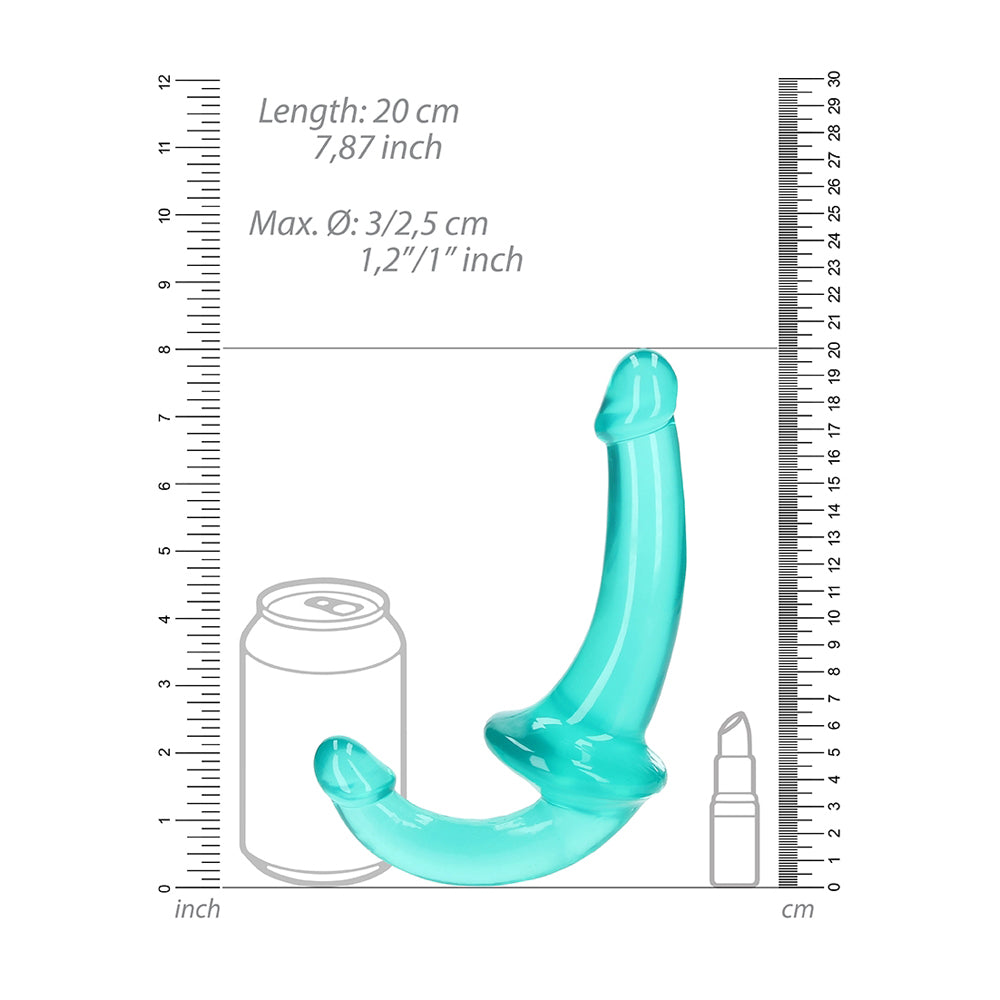 Realrock Crystal Clear Strapless Strap-On 6'' Turquoise